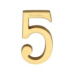 M Marcus Heritage Brass Numeral 5 - Concealed Fix 76mm